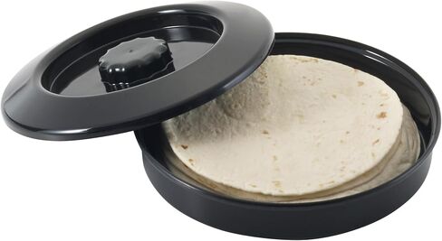 Winco Tortilla Warmer with Lid, 7-1/2" Dia x 1-7/8"H, Stackable, PP, Black, NSF in Saudi Arabia
