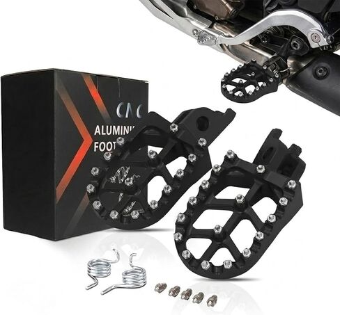 JFG RACING أوتاد قدم الدراجة الترابية، أوتاد قدم لراحة الدراجة النارية CNC لـ CR125 CR250 02-11/CRF150R 07-24/CRF250R 04-24/CRF300L 21-24/CRF450R 02-24/CRF250X 04-17/CRF250RX 19-24/CRF450RX CRF450X-أسود in Kuwait