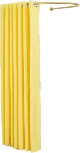 Wall Mounted U-Shaped Fitting Room with Privacy Curtain, Mobile Changing Screen for Clothing Stores Dressing Room(Yellow,90 * 90cm) in Saudi Arabia