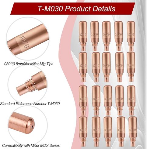 25PK T-M030 .030" MIG Welding Tips for Miller MDX Acculock MDX-100 MDX-250 EZ-Select Millermatic & Multimatic MIG Welding Guns Parts, MIG Welding Guns Contact Tip T-M030 in Saudi Arabia