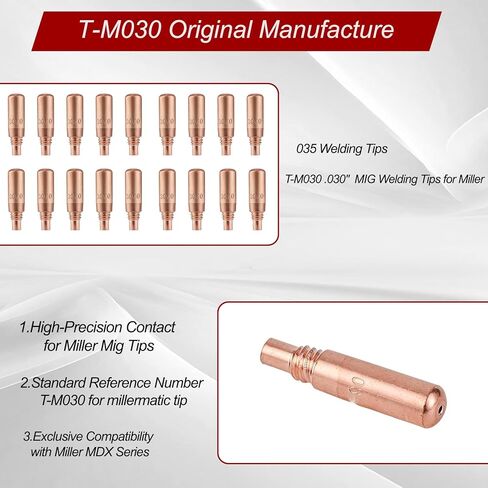 25PK T-M030 .030" MIG Welding Tips for Miller MDX Acculock MDX-100 MDX-250 EZ-Select Millermatic & Multimatic MIG Welding Guns Parts, MIG Welding Guns Contact Tip T-M030 in Saudi Arabia