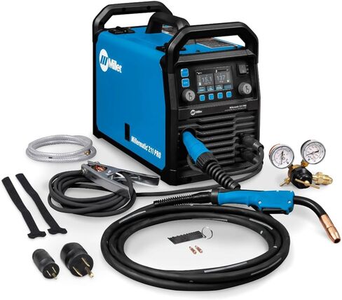 Millermatic 211 PRO MIG Welder Machine - Dual-Voltage Portable Flux Core Welder with Auto-Set & Spool Gun Detection - Aluminum, Mild & Stainless Steel Welding Machine - Wire Feed Gas Welder in Saudi Arabia