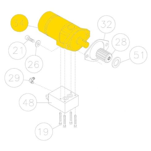 Auto Crane Motor-HYD, 15.2 CU in Displacement, Manifold Mount in Saudi Arabia