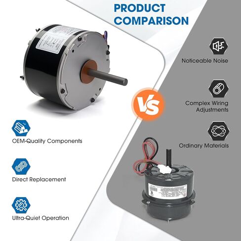 B13400251 B13400251S Condenser Fan Motor 1/6 HP 1075RPM 208-230V 1.0A Compatible with Goodman Janitrol Amana B13400251 5KCP39BGY926S 3S012 F48A90A76(Includes Capacitor) in Saudi Arabia
