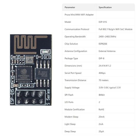 ملحقات الطابعة ثلاثية الأبعاد FYSETC مصممة لـ MK4 Prusa: محول Wi-Fi مستنسخ مطور ESP-01S لـ MINI+ وMK4 ليس لإصدار MK3S+ MK3S XL MK2.5S in Saudi Arabia