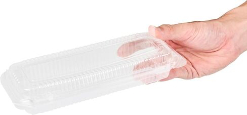 Restaurantware Plastic Clamshell Containers 100 Count 8.46 x 3.46 x 1.57 Inches Stackable Rectangular Food Packaging Hinged Lid Clear in Saudi Arabia