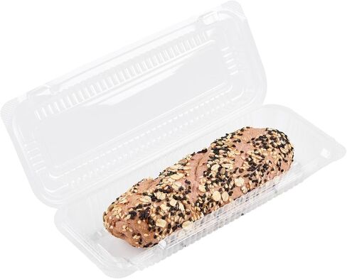 Restaurantware Plastic Clamshell Containers 100 Count 8.46 x 3.46 x 1.57 Inches Stackable Rectangular Food Packaging Hinged Lid Clear in Saudi Arabia