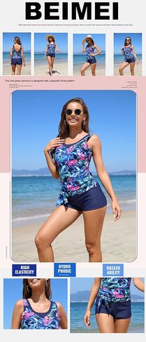 BIMEI Women's One-Piece High Neckline Pocketed Mastectomy Swimsuit 007 in Saudi Arabia