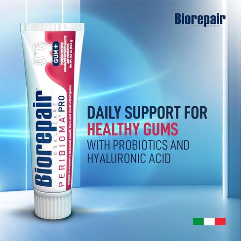 BIOREPAIR Peribioma Pro - Hydroxyapatite Toothpaste for Daily Use, Fluoride Free Toothpaste for Healthy Mouth & Gums, Helps Prevents Plaque Formation, Oral Care Adults & Kids, 3.39 Oz Made in Italy in Saudi Arabia