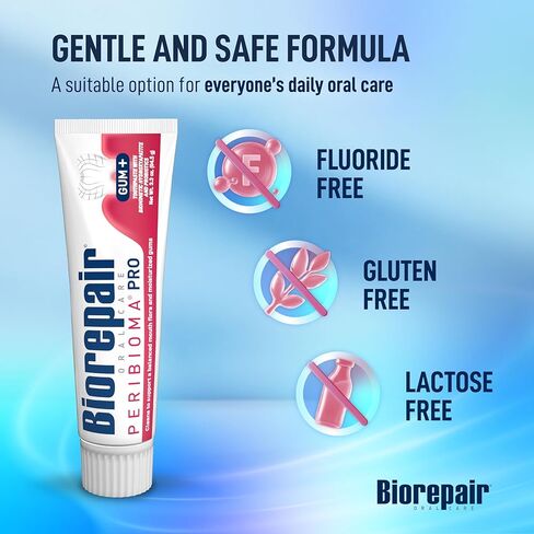 BIOREPAIR Peribioma Pro - Hydroxyapatite Toothpaste for Daily Use, Fluoride Free Toothpaste for Healthy Mouth & Gums, Helps Prevents Plaque Formation, Oral Care Adults & Kids, 3.39 Oz Made in Italy in Saudi Arabia