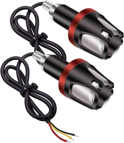 2PCS Handlebar Turn Signal Motorcycle LED Handlebar Light, Amber & White Side Marker Light Universal Handle Grip Bar End Indicator for ATV Electrombile Scooter in Saudi Arabia