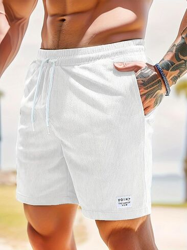 Men's Lightweight Drawstring Casual Shorts, Comfortable Short with Elastic Waistband and Pockets in Saudi Arabia