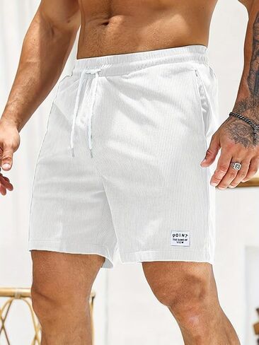 Men's Lightweight Drawstring Casual Shorts, Comfortable Short with Elastic Waistband and Pockets in Saudi Arabia