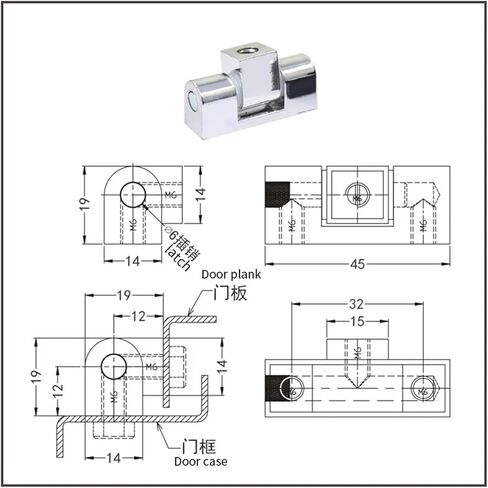 Zinc Alloy Bearing Shaft Switch Cabinet Rotary Hinge 1Pcs(B-Style) in Saudi Arabia