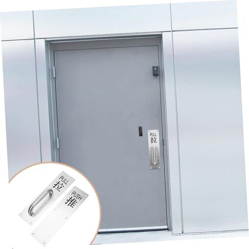 Lurrose 1set Sliding Door Pull Handle Push Plate Smooth Heavy Duty for Restaurants Bars and Public Areas in Saudi Arabia