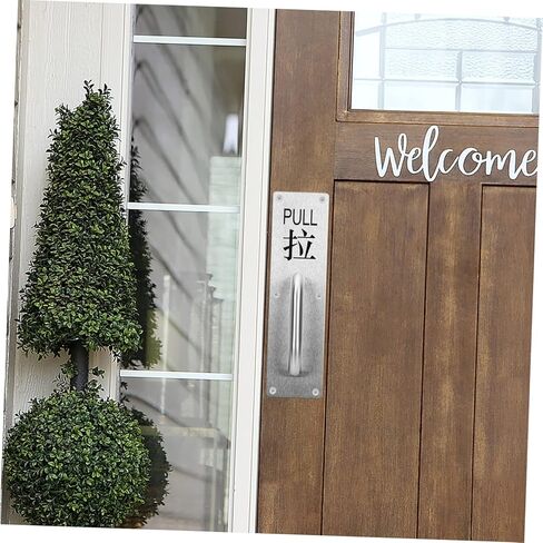 Lurrose 1set Sliding Door Pull Handle Push Plate Smooth Heavy Duty for Restaurants Bars and Public Areas in Saudi Arabia