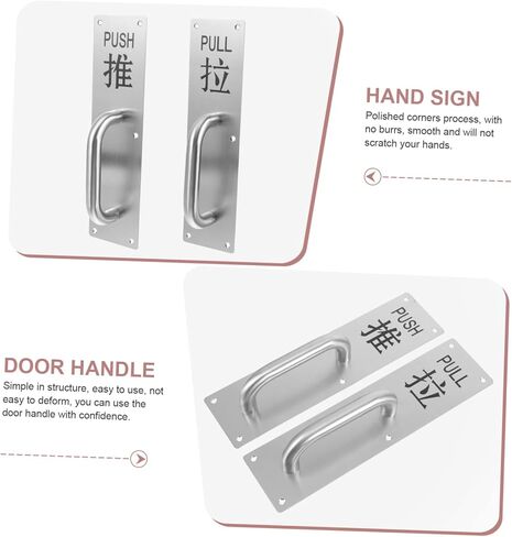 Holibanna Stainless Steel Push Pull Door Handle Commercial Door Pull Handle Easy Install Durable in Saudi Arabia