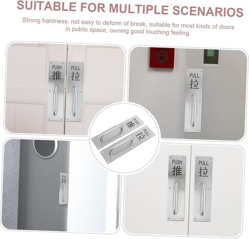 Holibanna Stainless Steel Push Pull Door Handle Commercial Door Pull Handle Easy Install Durable in Saudi Arabia