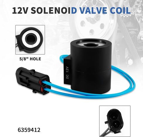6359412 Solenoid Valve Coil 12V Compatible with Hydraforce Stems 10/12/16/38/58 Series 5/8 Inch Hole, Replacement 6359412 in Saudi Arabia