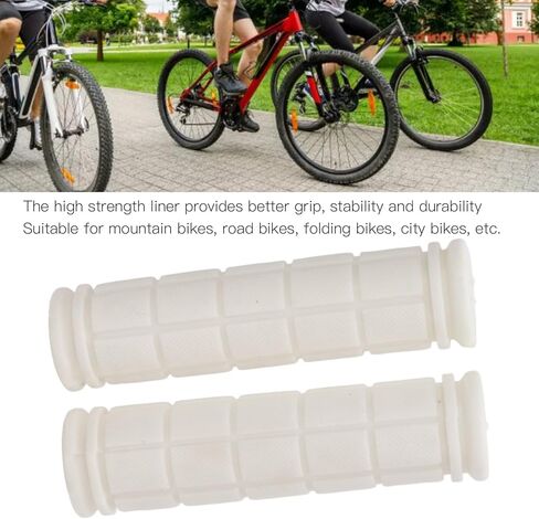 Bike Handlebar Grip Lock-On Rubber Non-Slip Grips Ergonomic Design for Mountain Road Bicycle Comfortable Riding 23mm Handlebar Diameter (White) in Saudi Arabia