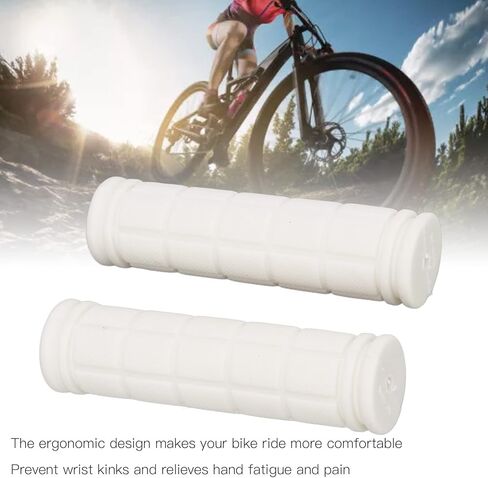Bike Handlebar Grip Lock-On Rubber Non-Slip Grips Ergonomic Design for Mountain Road Bicycle Comfortable Riding 23mm Handlebar Diameter (White) in Saudi Arabia