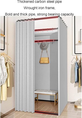 Portable Fitting Room with Shading Curtain, Foldable Privacy Dressing Room for Clothing Stores & Temporary Locker Use Dressing Room(Pink,80x80x200cm) in Saudi Arabia