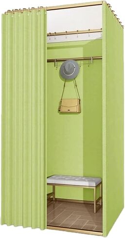Portable Fitting Room with Shading Curtain, Foldable Privacy Dressing Room for Clothing Stores & Temporary Locker Use Dressing Room(Green,80x80x200cm) in Saudi Arabia