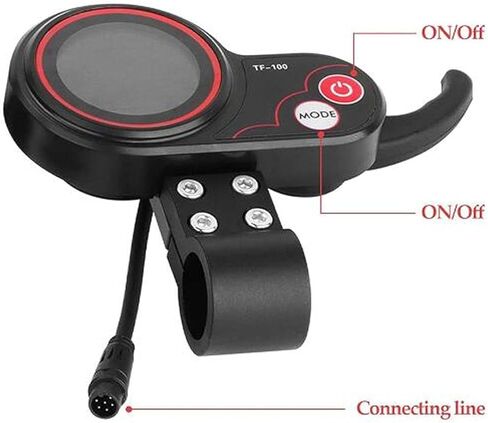 48V Electric Scooter LCD Display Thumb Throttle, 3 Levels Backlight Brightness, ABS Material, Compatible with M4 and SEALUP in Saudi Arabia