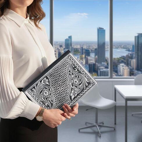 Handmade Premium Grain Leather File Cover for Men and Women - Letter Size Document File Organiser for Resumes, CVS, and Important Papers in Saudi Arabia