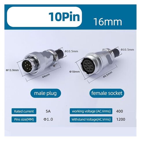 WS16 2-10 pin Wire Connector(10Pin,5Sets) in Saudi Arabia