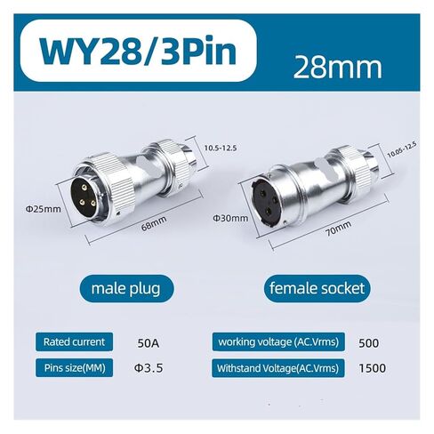 WY28 Male/Female 2-35Pin Waterproof Circular Connector(3Pin,5Sets) in Saudi Arabia