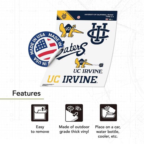 Desert Cactus University of California Irvine Sticker Anteaters UCI Eatersr Vinyl Decals Laptop Water Bottle Car Scrapbook Sheet T2 (Type 2-3) in Saudi Arabia
