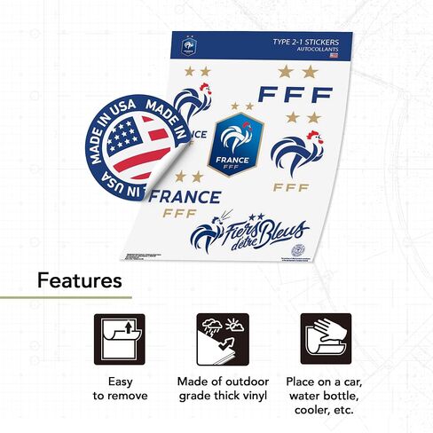 ملصق صبار الصحراء الفرنسي لكرة القدم من الفينيل FFF France Les Bleus Club لكرة القدم وزجاجة مياه للكمبيوتر المحمول ودفتر قصاصات السيارة (النوع 2-1) in Saudi Arabia