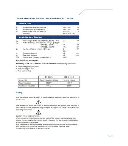 HAIS200-P محول تأثير الاستشعار الحالي 200A حلقة مفتوحة in Saudi Arabia