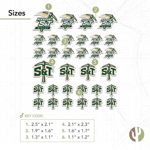 Desert Cactus Missouri University of Science and Technology Sticker MO S&T Miners Vinyl Decals Laptop Water Bottle Car Scrapbook T1 (Type 1-1) in Saudi Arabia
