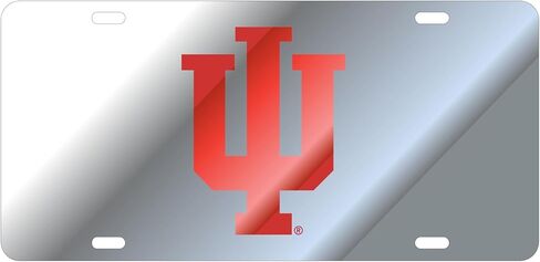 Indiana University Hoosiers Silver Mirrored Auto License Plate Tag in Saudi Arabia