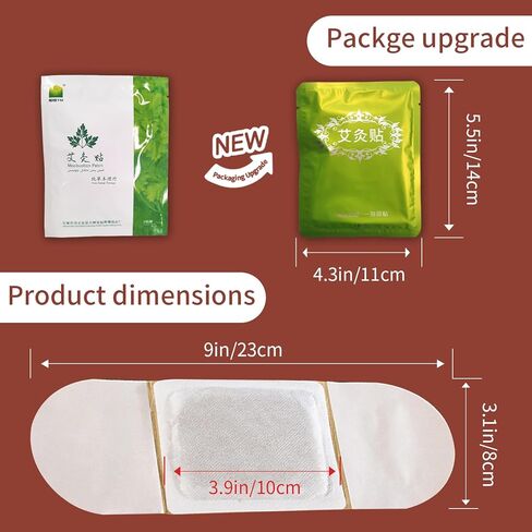 Hot Moxibustion Patches 12PCS Self-Heating Mugwort Patch Pain Relief Natural Herb Moxa Heat Pads for Neck, Waist, Shoulder,Hand,Feet, Back, Joint 艾灸贴 艾草贴 in Saudi Arabia
