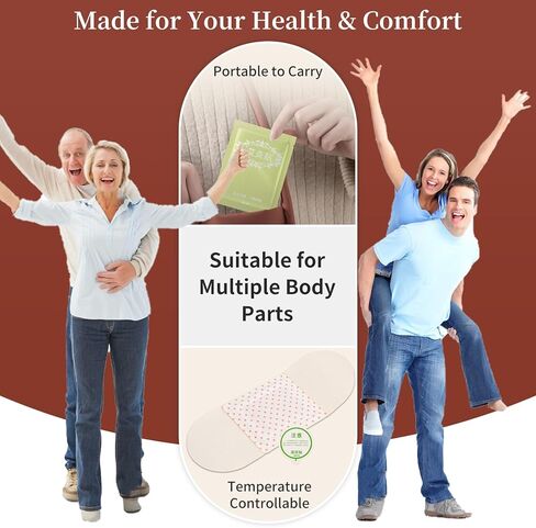 Hot Moxibustion Patches 12PCS Self-Heating Mugwort Patch Pain Relief Natural Herb Moxa Heat Pads for Neck, Waist, Shoulder,Hand,Feet, Back, Joint 艾灸贴 艾草贴 in Saudi Arabia