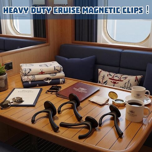 Moxweyeni 4 Pcs Large Heavy Duty Cruise Magnetic Hooks Cruise Cabin Ship Magnet Wall Hooks Clips for Hanging Coats Robes Towels Backpacks Bags Keys Hats Clothes Jackets in Saudi Arabia