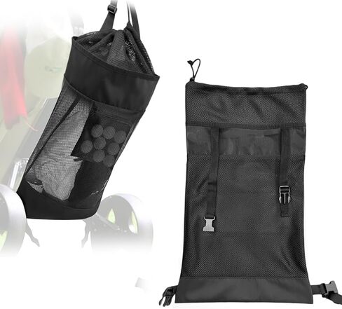 Golf Push Cart Accessories - Golf Storage Bag and Organizer for Universal Cart with Drawstring Closure, 3 Adjustable Buckles & Inner Mesh Pocket for Golf Balls, Oxford Cloth & Mesh Construction in Saudi Arabia