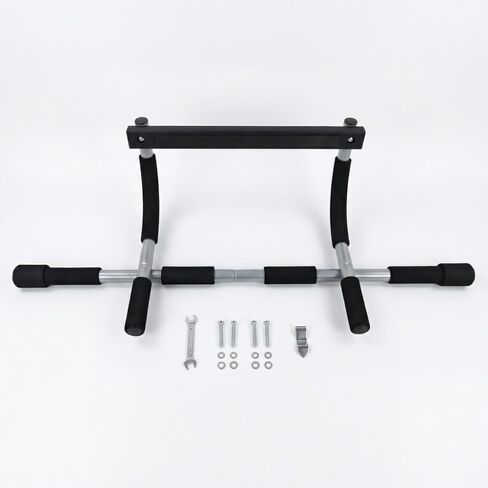 Heavy Duty Doorway Pull Up Bar | Adjustable Width Chin Up Bar for Home Gym | No Drill Fitness Bar for Upper Body Workout, Strength Training, Dips & Push Ups in Saudi Arabia