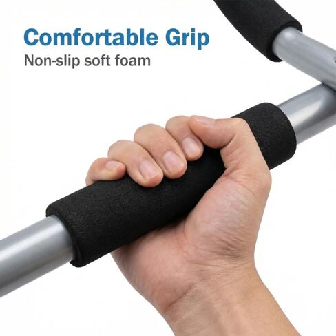Heavy Duty Doorway Pull Up Bar | Adjustable Width Chin Up Bar for Home Gym | No Drill Fitness Bar for Upper Body Workout, Strength Training, Dips & Push Ups in Saudi Arabia