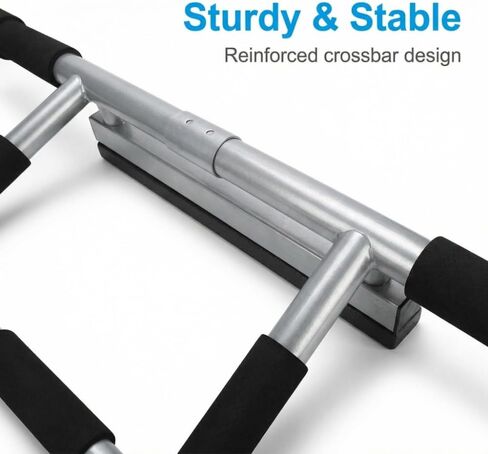 Heavy Duty Doorway Pull Up Bar | Adjustable Width Chin Up Bar for Home Gym | No Drill Fitness Bar for Upper Body Workout, Strength Training, Dips & Push Ups in Saudi Arabia