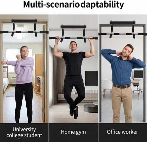 Heavy Duty Doorway Pull Up Bar | Adjustable Width Chin Up Bar for Home Gym | No Drill Fitness Bar for Upper Body Workout, Strength Training, Dips & Push Ups in Saudi Arabia