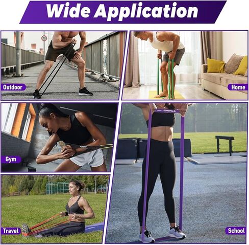 TOMSHOO Resistance Bands Set, Multiple Fitness Exercise Workout Bands with Storage Bag, Door Anchor, Pull Up Assistance Straps for Working Out, Body Stretching, Physical Therapy, More in Saudi Arabia