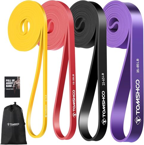 TOMSHOO Resistance Bands Set, Multiple Fitness Exercise Workout Bands with Storage Bag, Door Anchor, Pull Up Assistance Straps for Working Out, Body Stretching, Physical Therapy, More in Saudi Arabia