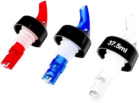 12 Pack Measured Liquor Bottle Pourer Spout With Collar (Blue 1.5oz 45ml), Jigger Quick Shot Spirit Measure Pourer for Alcohol Wine Cocktail in Kuwait