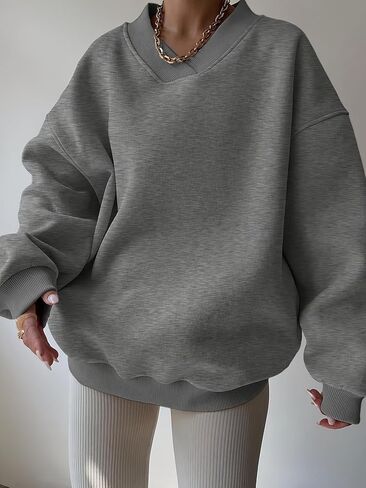 Autumn and Winter Loose Fashion Casual V-Neck Sweatshirt in Saudi Arabia