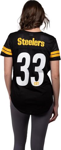 Ultra Game Women's NFL Official Soft Mesh Varsity Stripe T-Shirt in Saudi Arabia