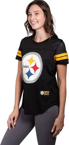 Ultra Game Women's NFL Official Soft Mesh Varsity Stripe T-Shirt in Saudi Arabia